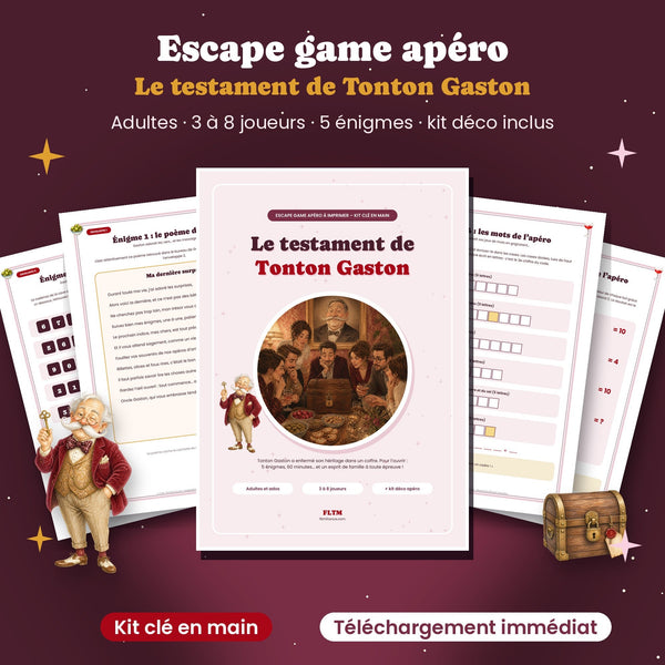 Escape game apéro à imprimer pour adultes