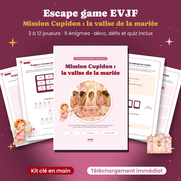 Escape game EVJF à imprimer Mission Cupidon