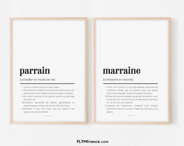 Fête des parrains et marraines - affiches définition à imprimer