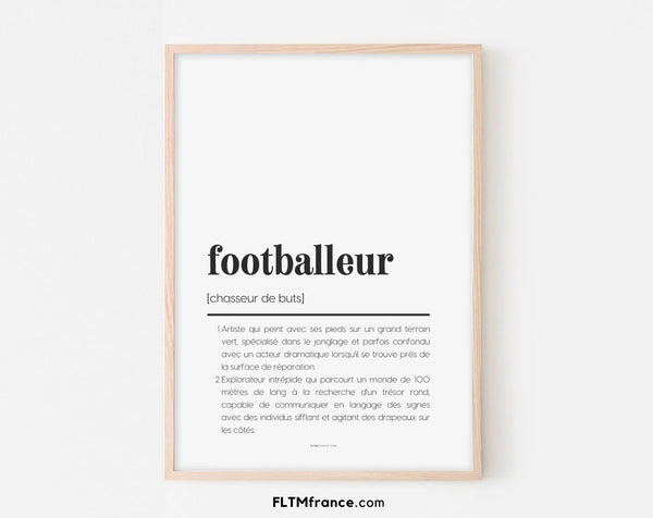 Cadeau foot - affiche définition footballeur à imprimer