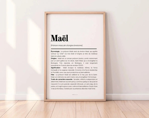 Affiche signification prénom