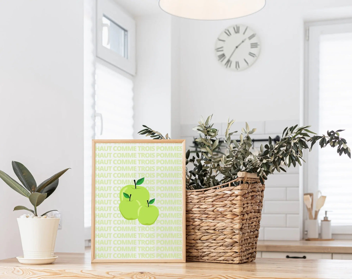 Affiche Haut comme trois pommes - Expression culinaire Française FLTMfrance