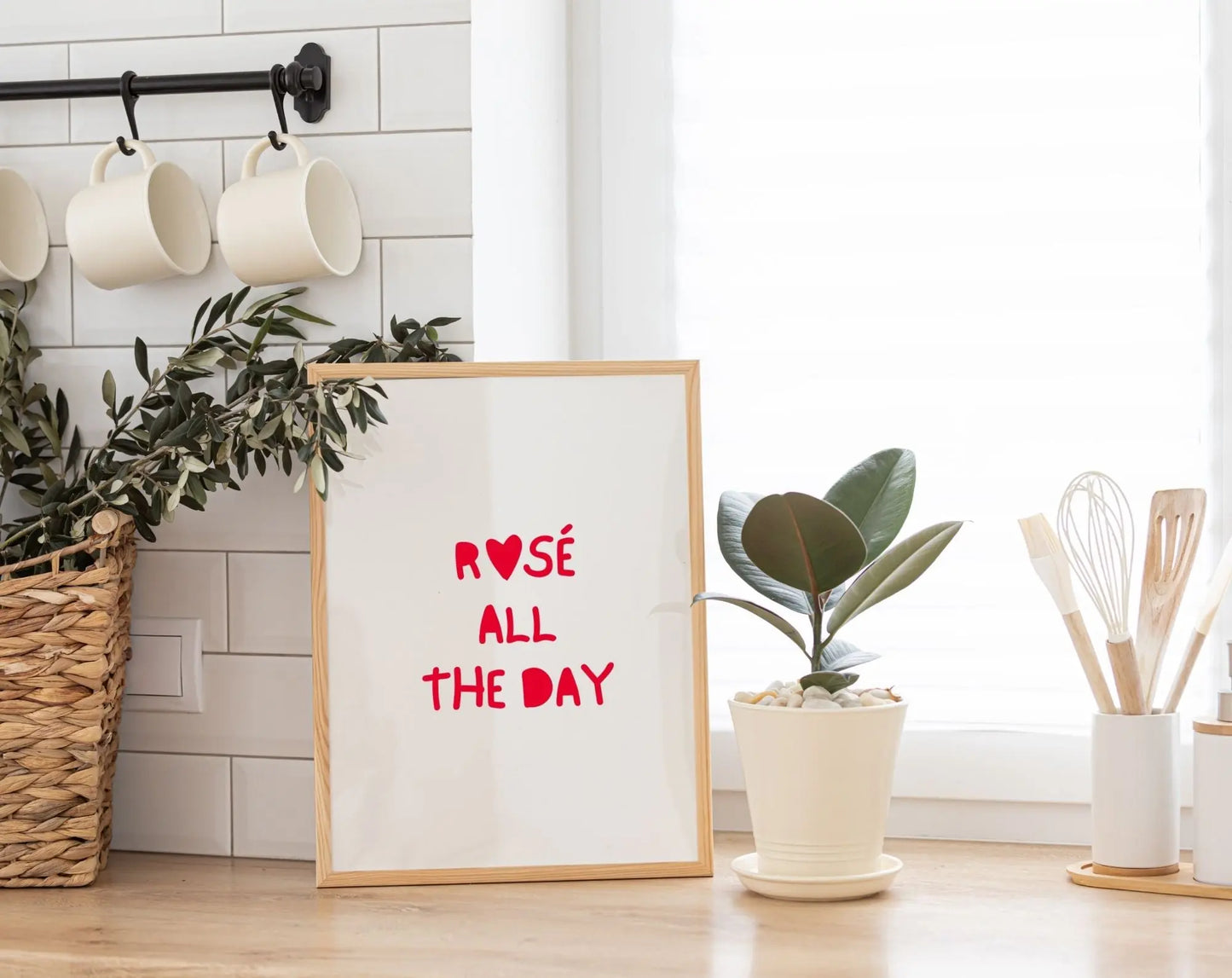 Affiche Rosé all the day Affiche coeur FLTMfrance