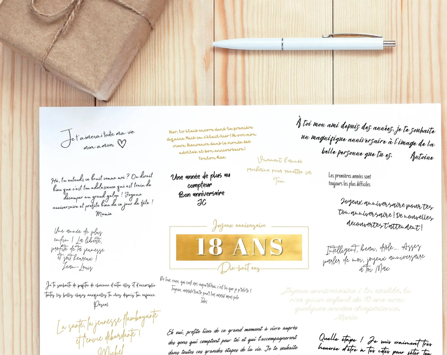 18 ans gold affiche livre d'or à imprimer pour anniversaire FLTMfrance