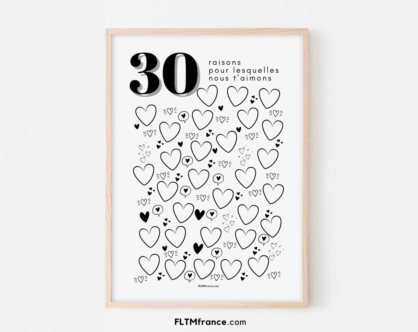 Affiche 30 raisons pour lesquelles nous t’aimons - Livre d'or 30 ans FLTMfrance