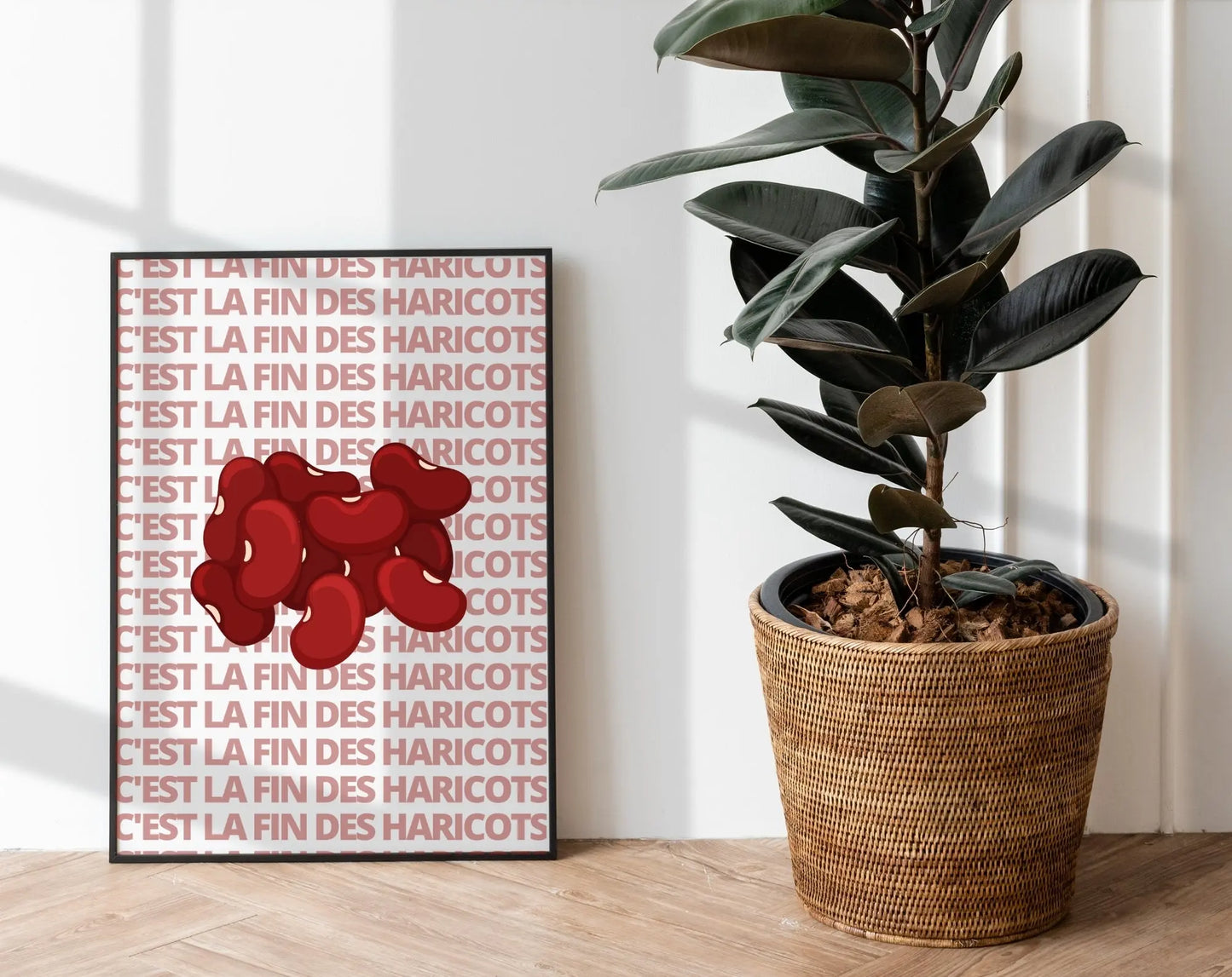 Affiche C'est la fin des haricots - Expression culinaire Française - FLTMfrance