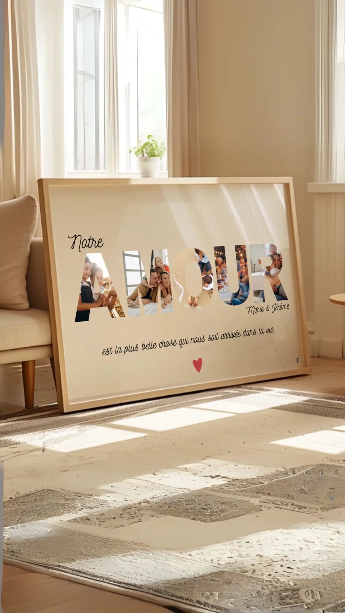 Affiche AMOUR personnalisée avec photos FLTM