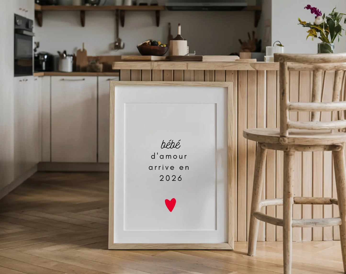 Affiche Bébé d'amour arrive en 2026 - Annonce grossesse FLTMfrance