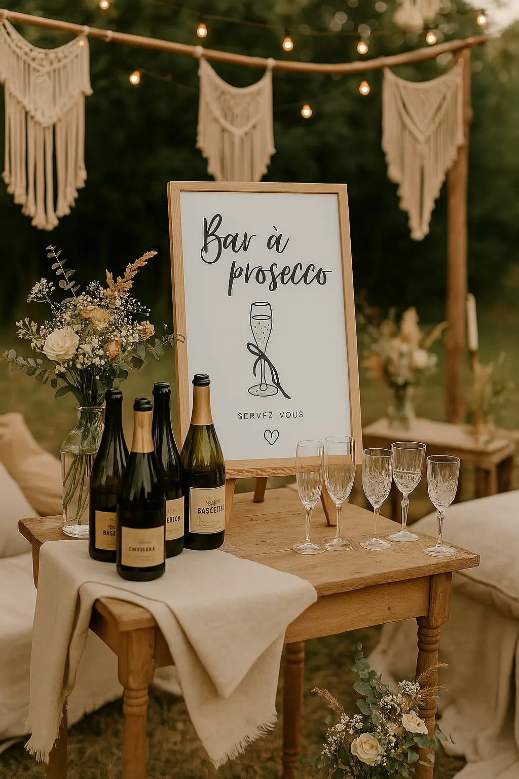 Affiche Bar à Prosecco - Affiche décoration événement FLTM