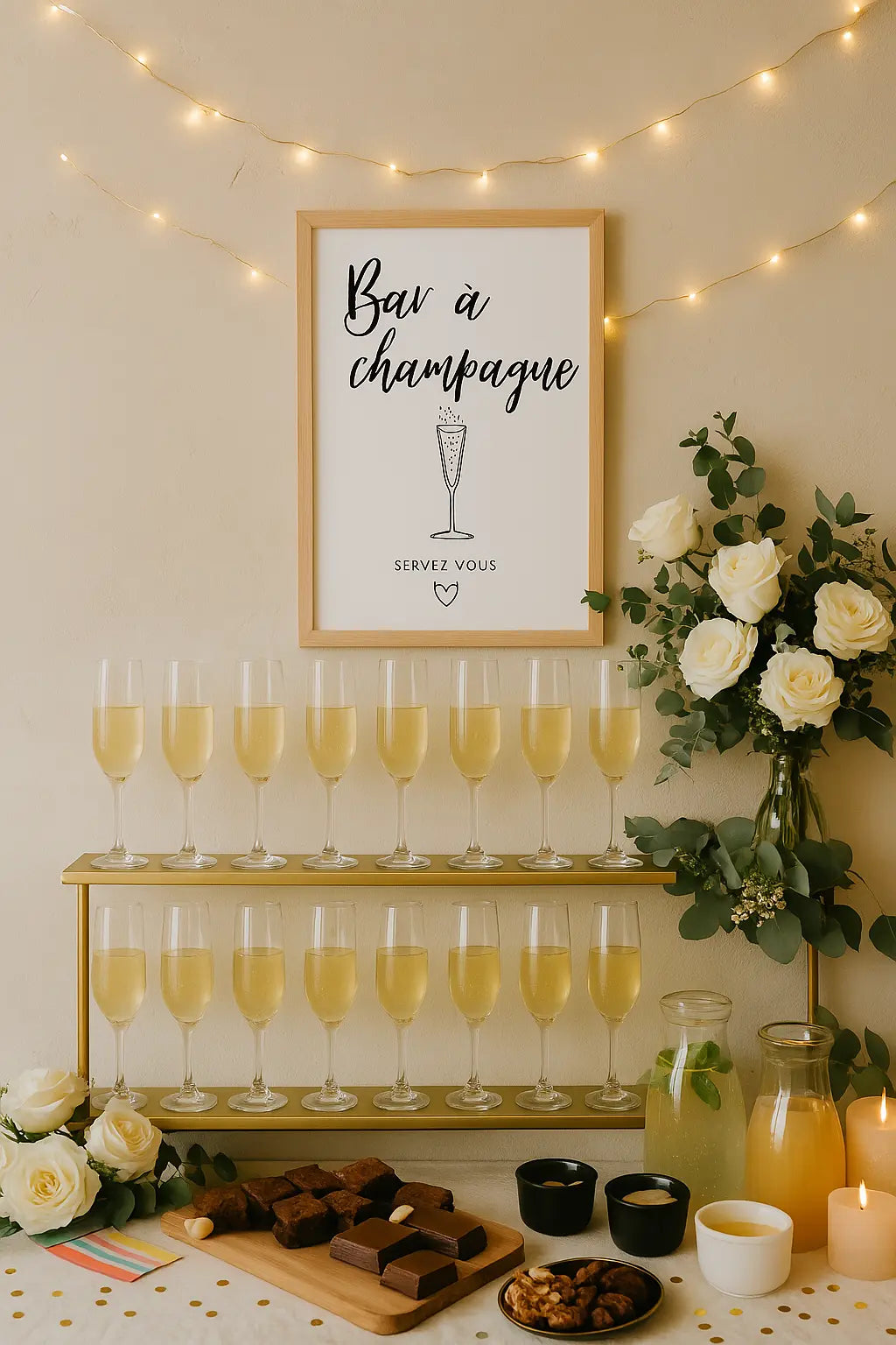 Affiche Bar à champagne - Affiche décoration événement FLTM