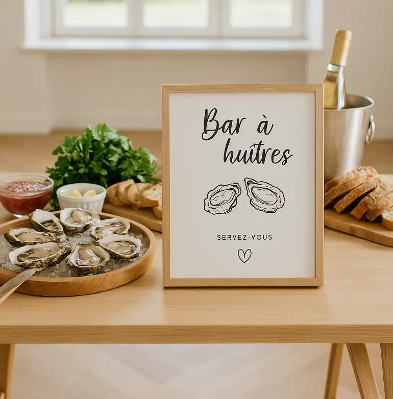 Affiche Bar à huîtres - Affiche décoration événement FLTMfrance