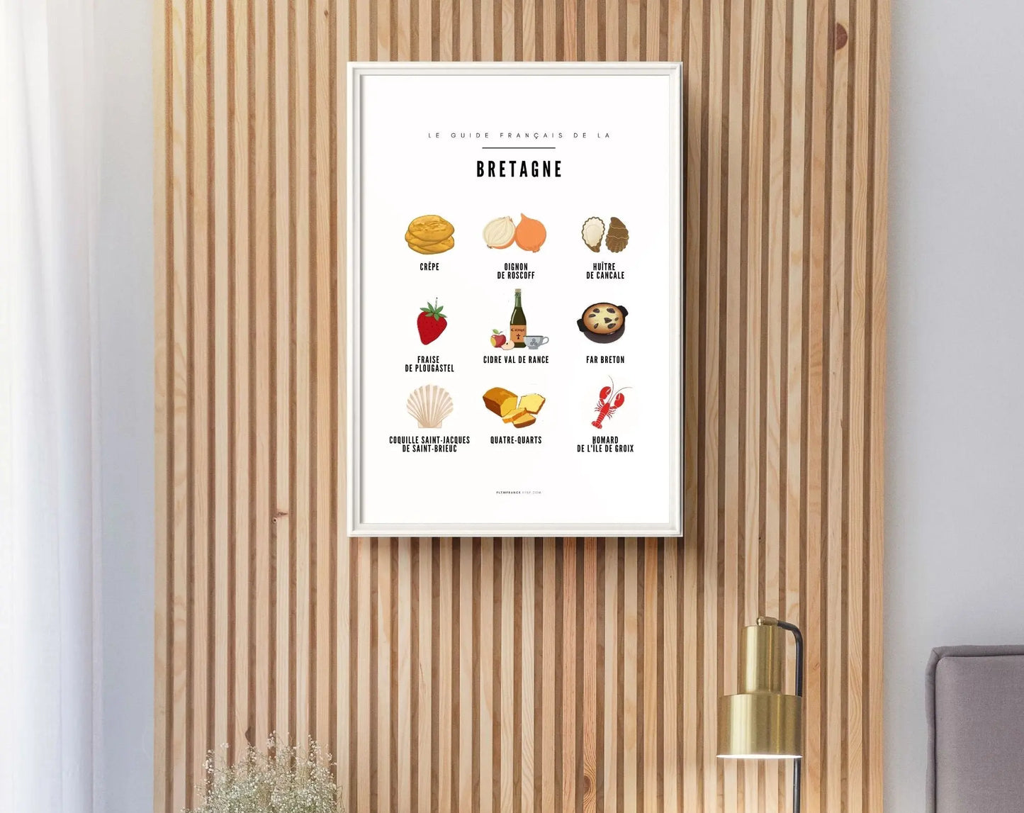 Affiche Guide Bretagne - Guide culinaire des spécialités Bretonnes FLTMfrance