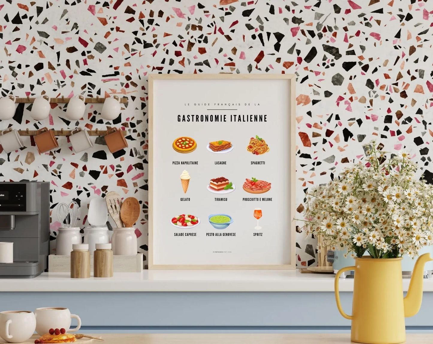 Affiche Guide Gastronomie Italienne - Guide culinaire des spécialités en Italie FLTMfrance