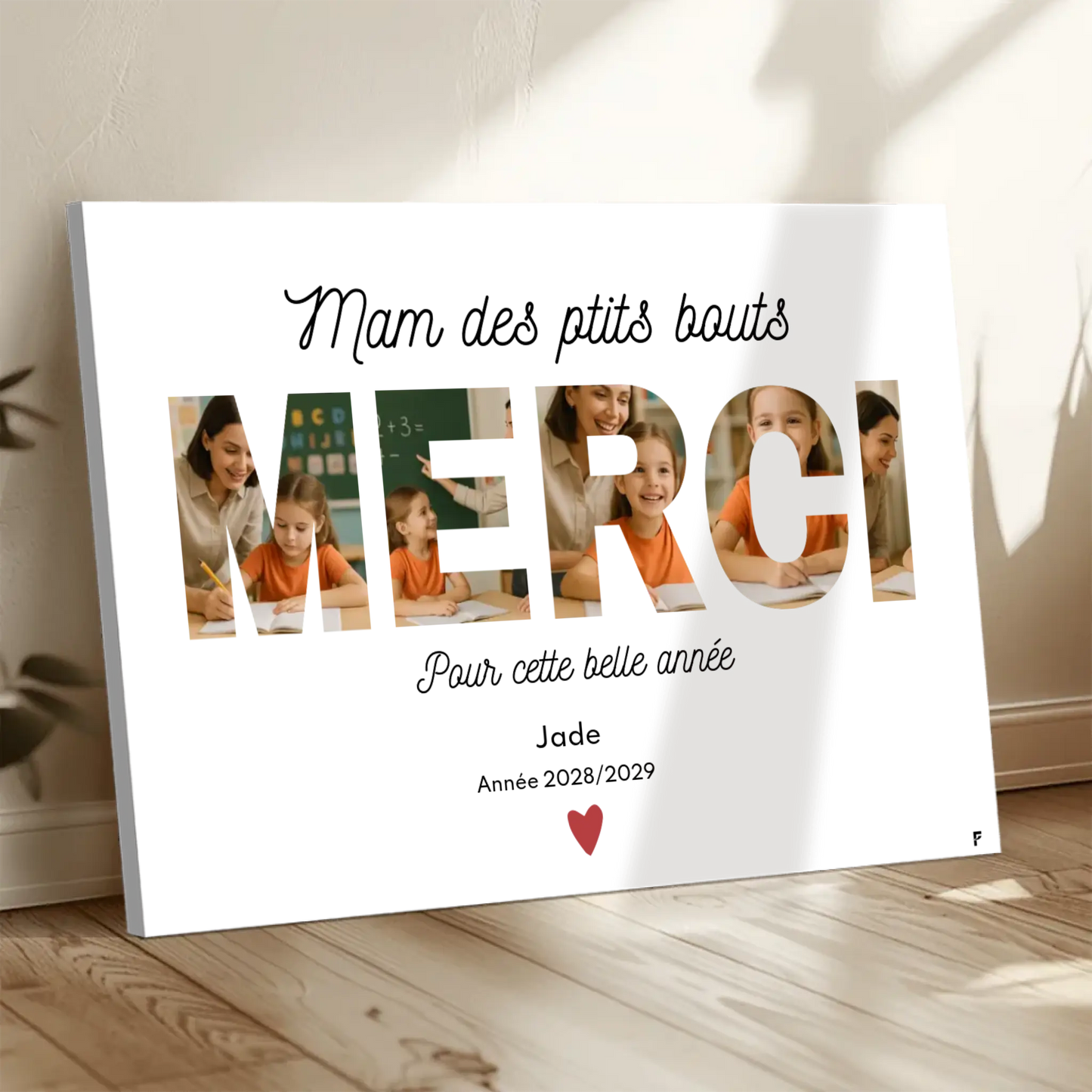 Affiche Merci MAM personnalisée avec photos FLTM
