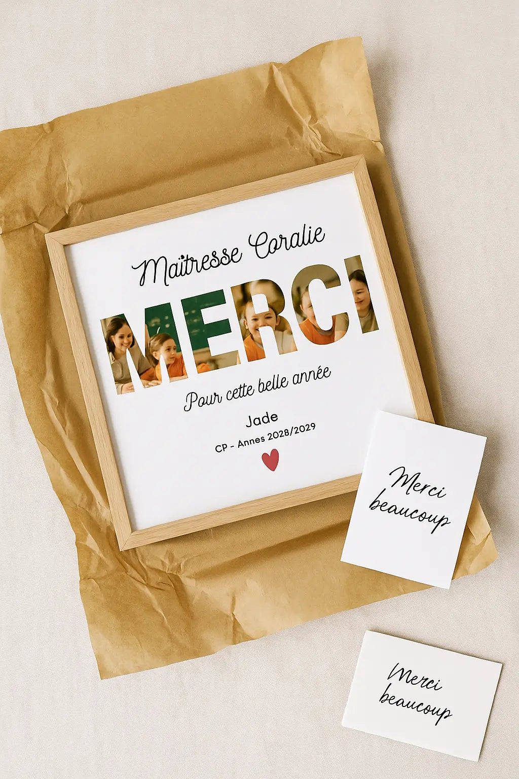 Affiche Merci Maîtresse personnalisée avec photos FLTM