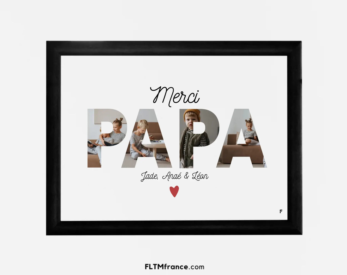 Affiche Merci Papa personnalisée - Cadeau photo papa FLTM