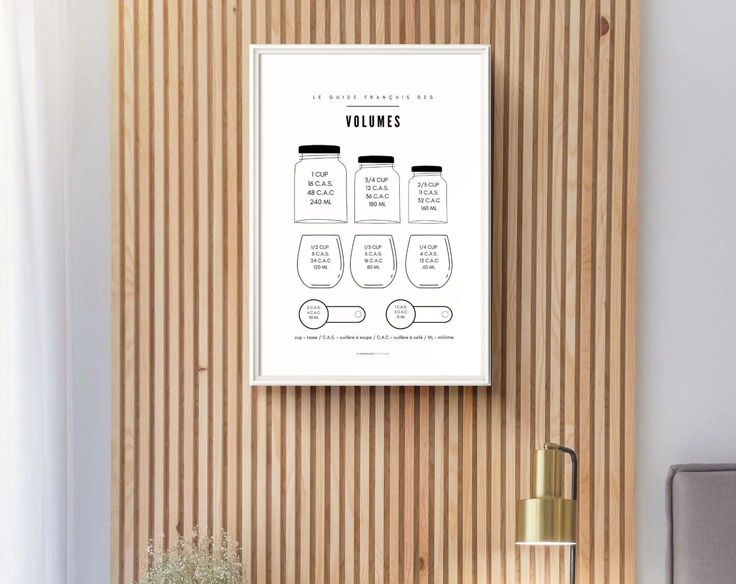 Affiche Volumes - Poster de table de mesure pour cuisiner FLTMfrance