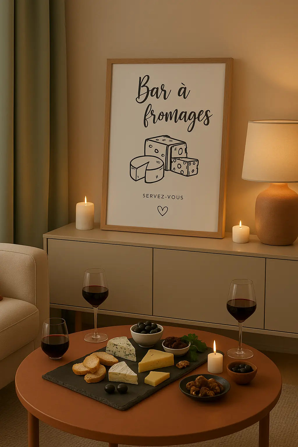 Affiche bar à fromages - Affiche décoration événement FLTMfrance