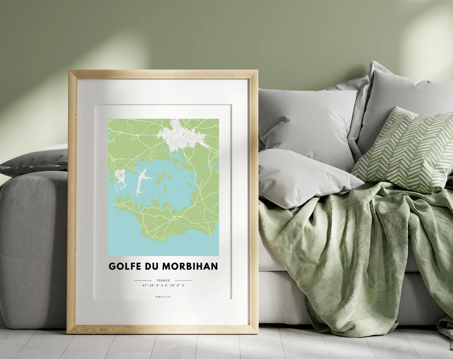 Affiche carte Golfe du Morbihan - Villes de France FLTMfrance