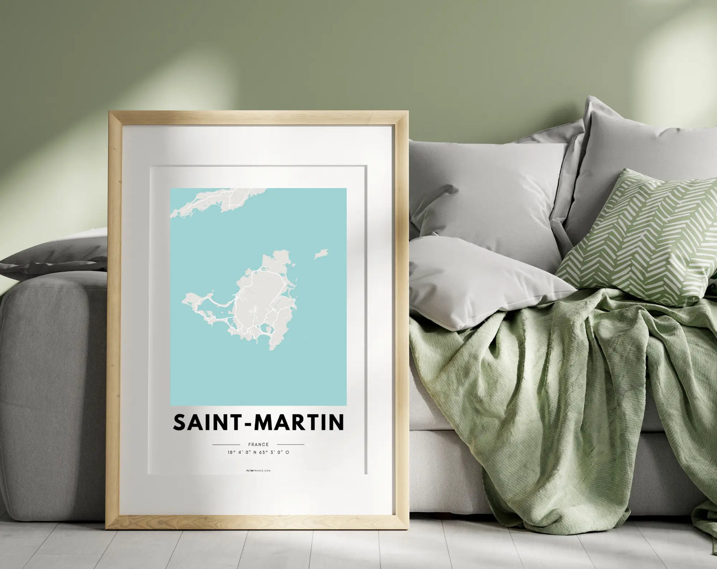 Affiche carte Saint-Martin - Villes de France FLTMfrance