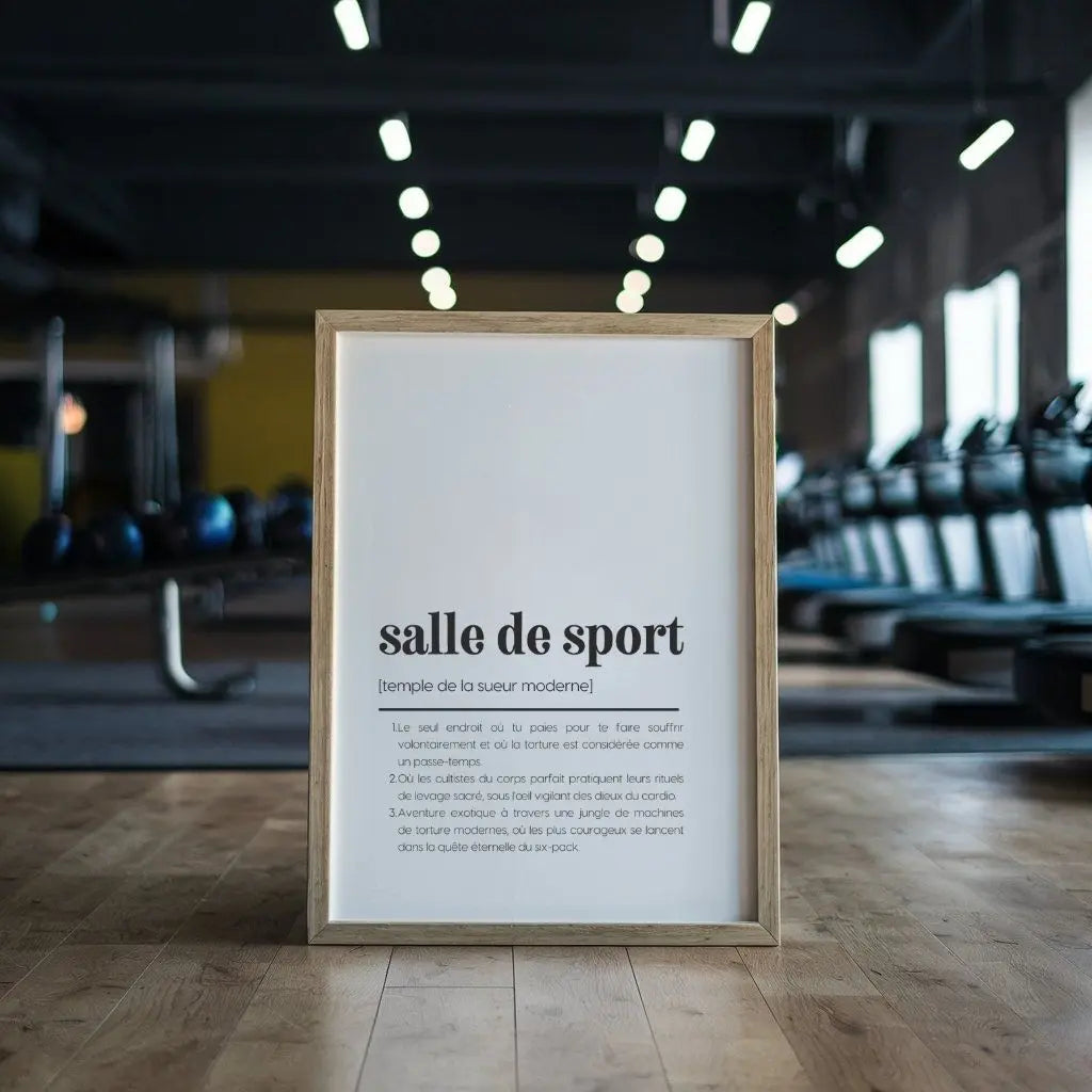 Affiche définition salle de sport - Affiche définition humour sport FLTMfrance