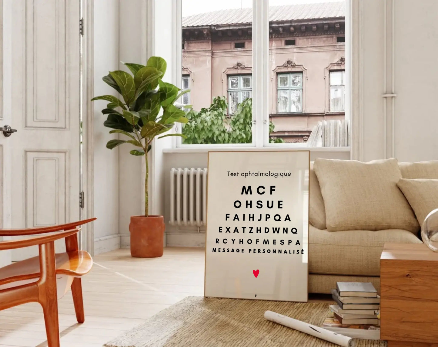 Affiche personnalisée test ophtalmologique - Poster message personnalisé FLTMfrance