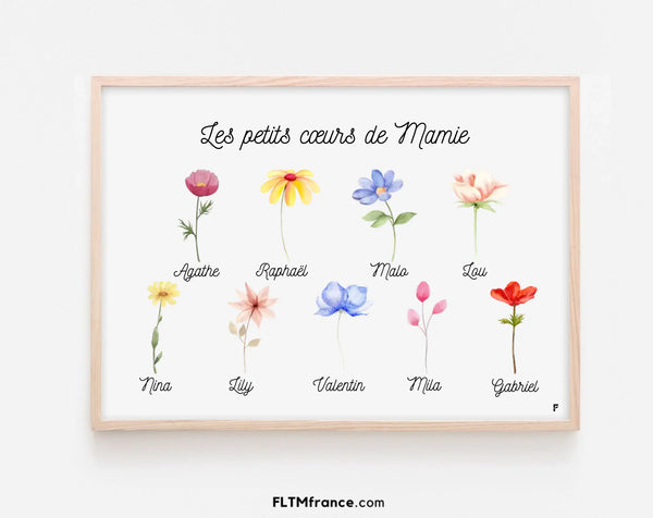 Affiche personnalisée Les petites fleurs