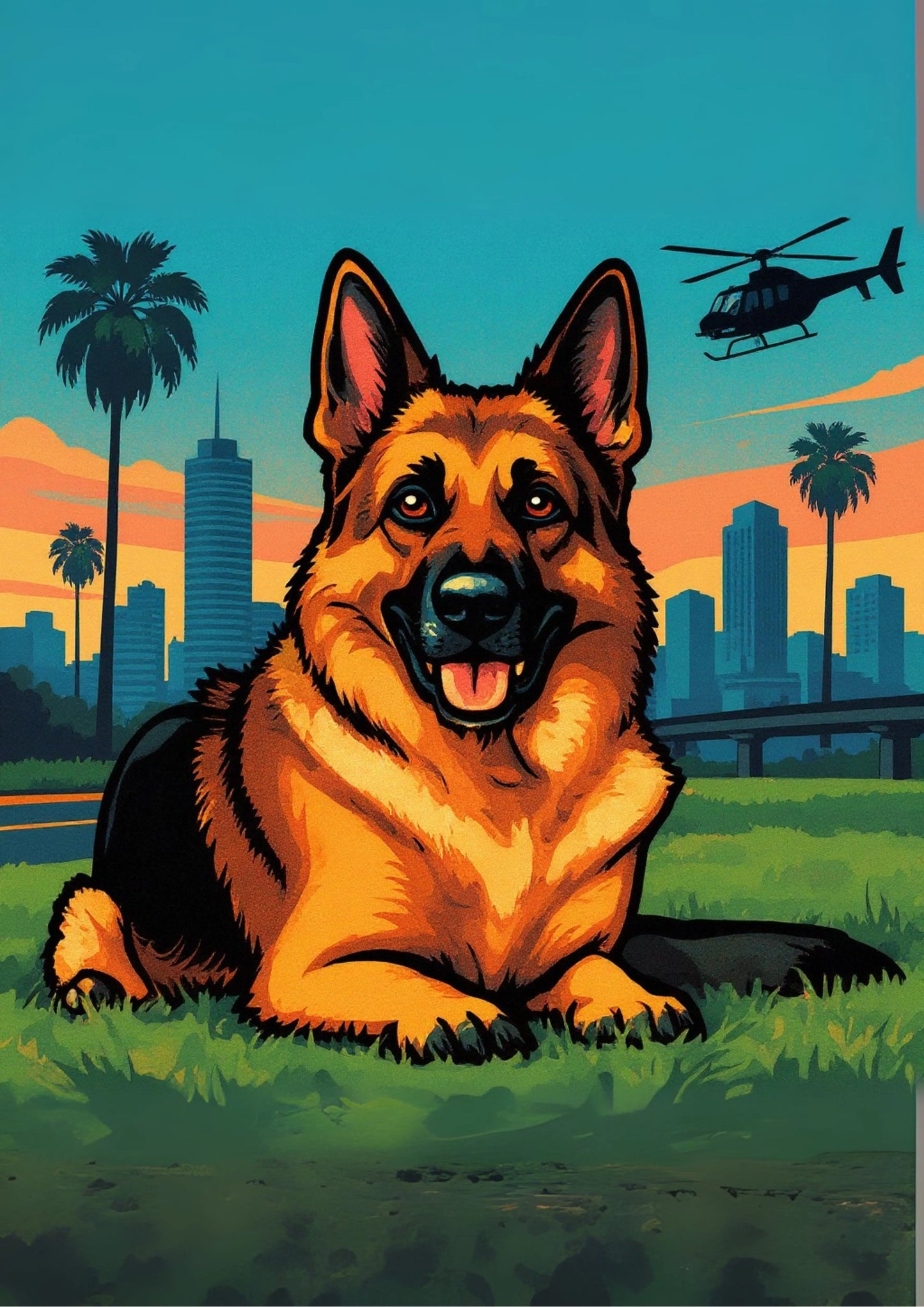 Affiche personnalisée Portrait jeu vidéo urbain de votre animal FLTM