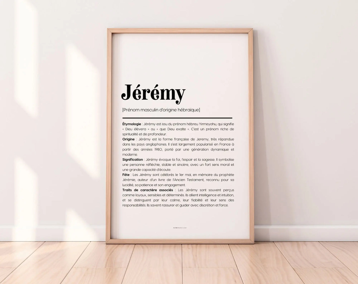 Affiche prénom Jérémy à imprimer FLTM