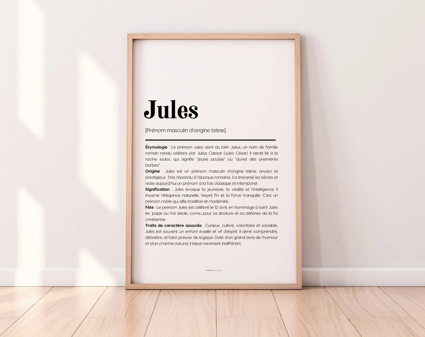 Affiche prénom Jules à imprimer FLTM