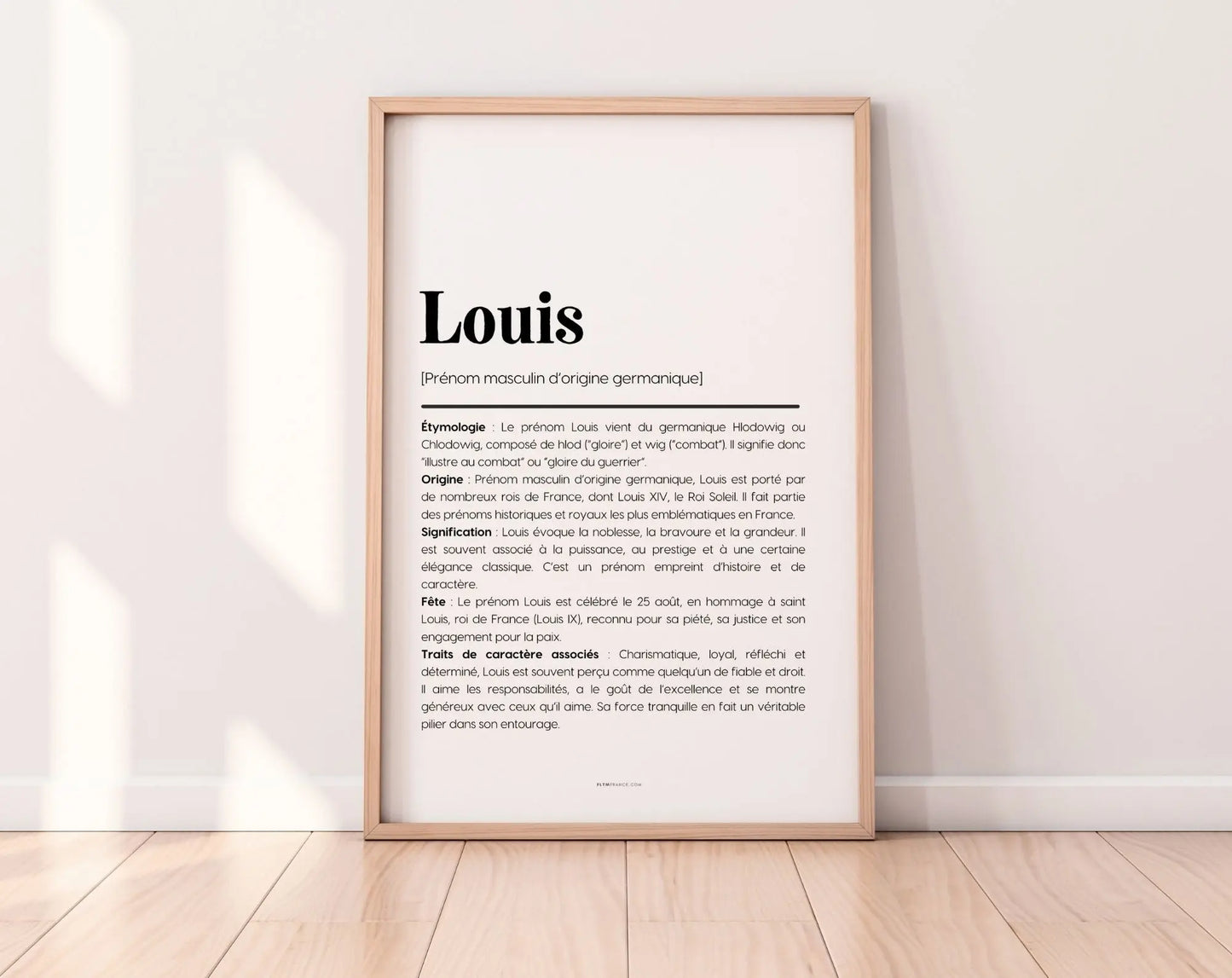 Affiche prénom Louis à imprimer FLTM