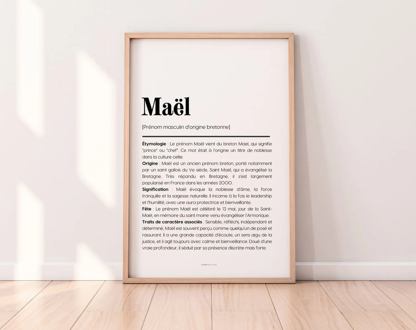 Affiche prénom Maël à imprimer FLTM