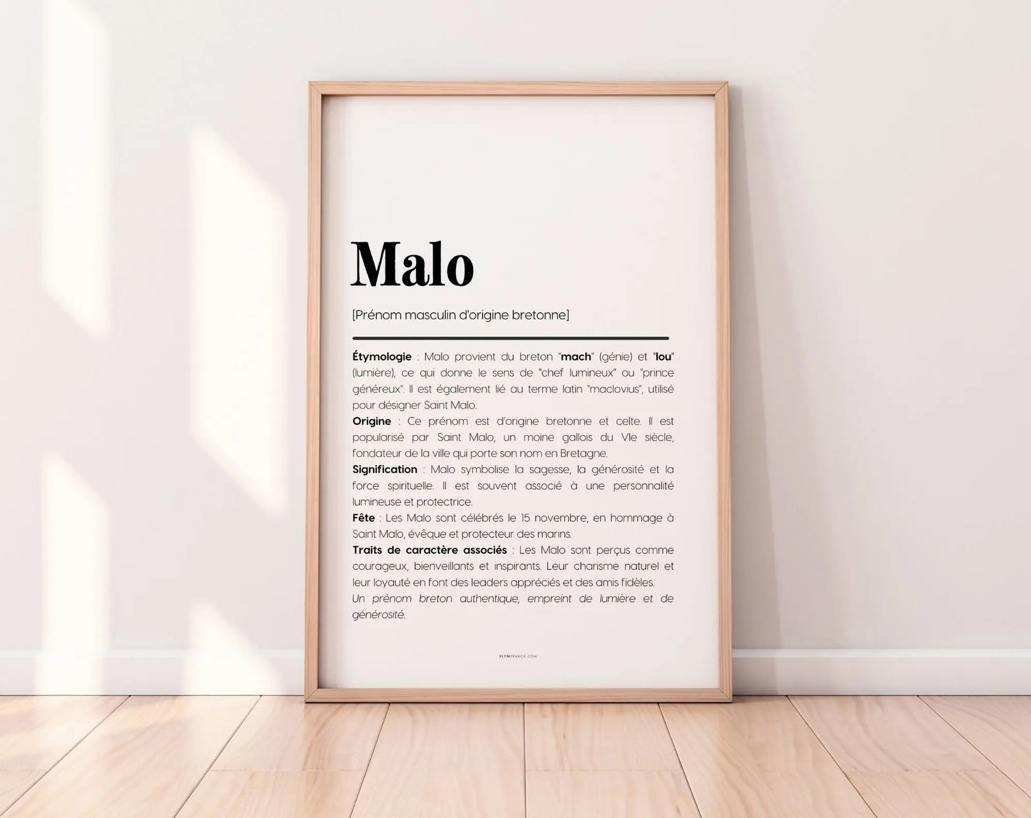 Affiche prénom Malo à imprimer FLTM