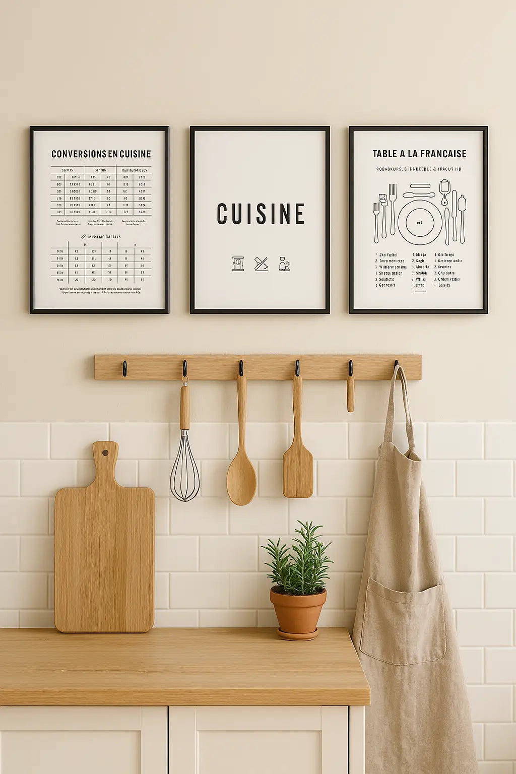 Affiches cuisine décoratives - Cuisine 24h/24, Conversion, Table FLTMfrance