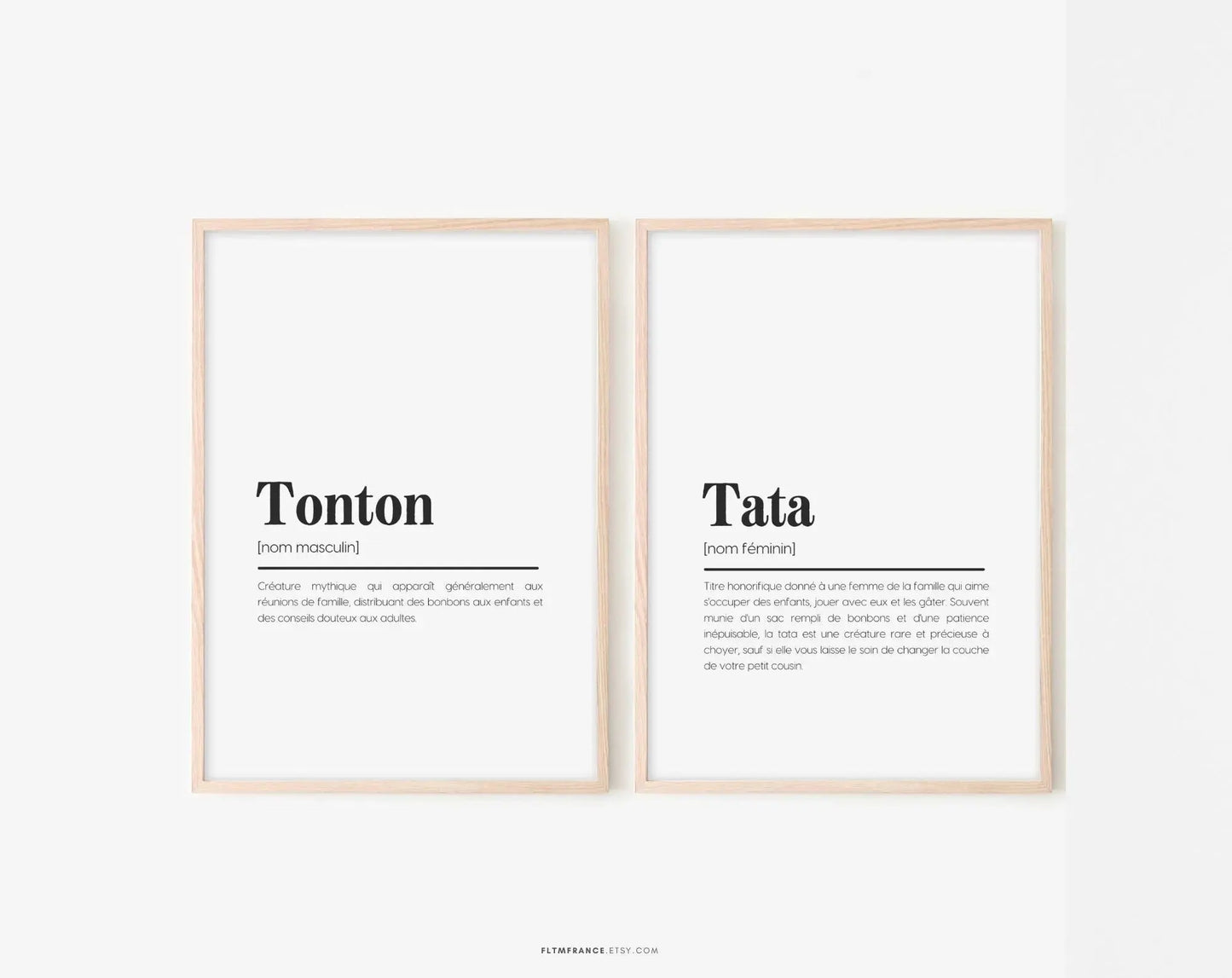 Affiches définition tonton et tata - Affiche définition humour famille FLTMfrance