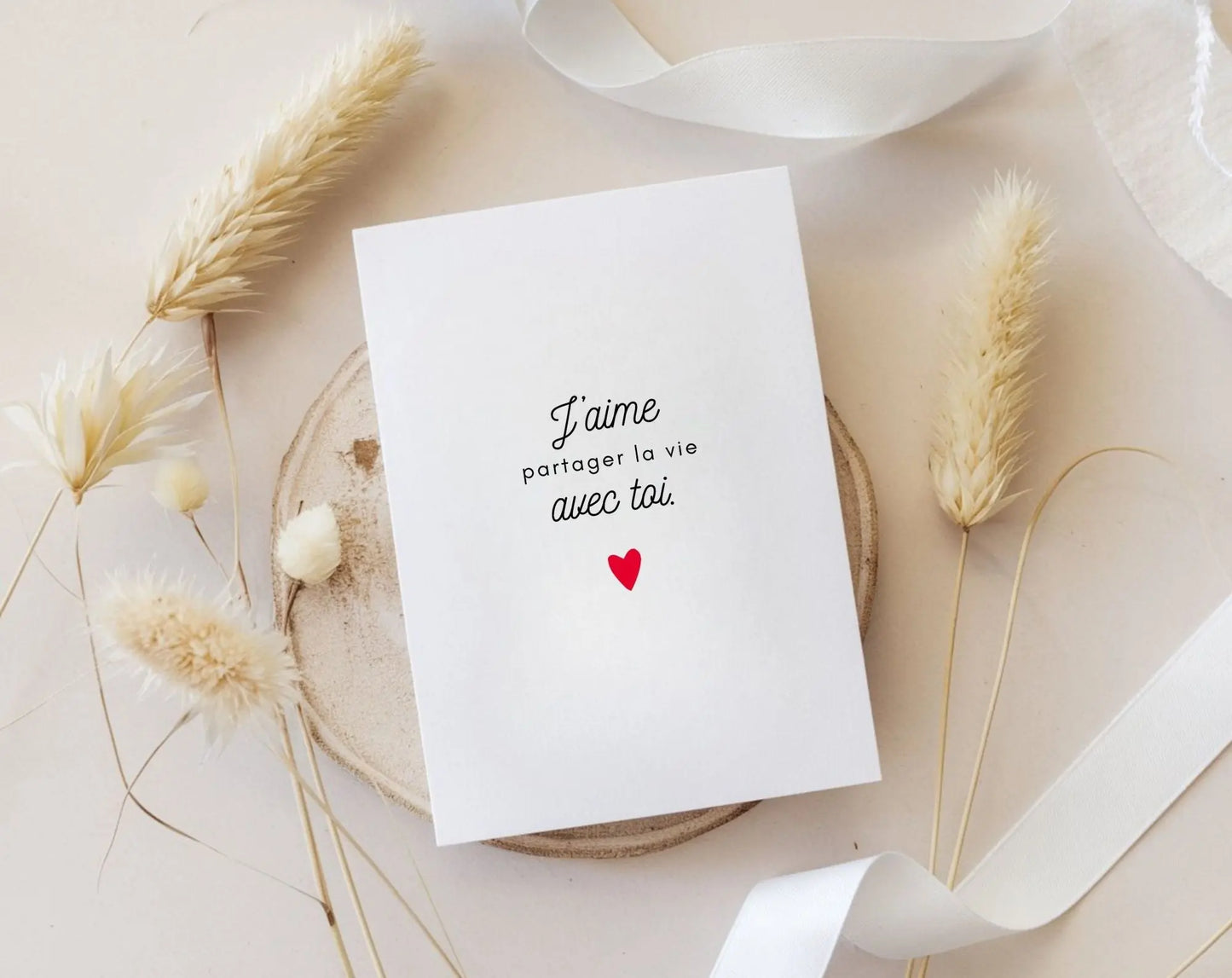 Carte J'aime partager la vie avec toi - Carte de Saint-Valentin à imprimer FLTMfrance