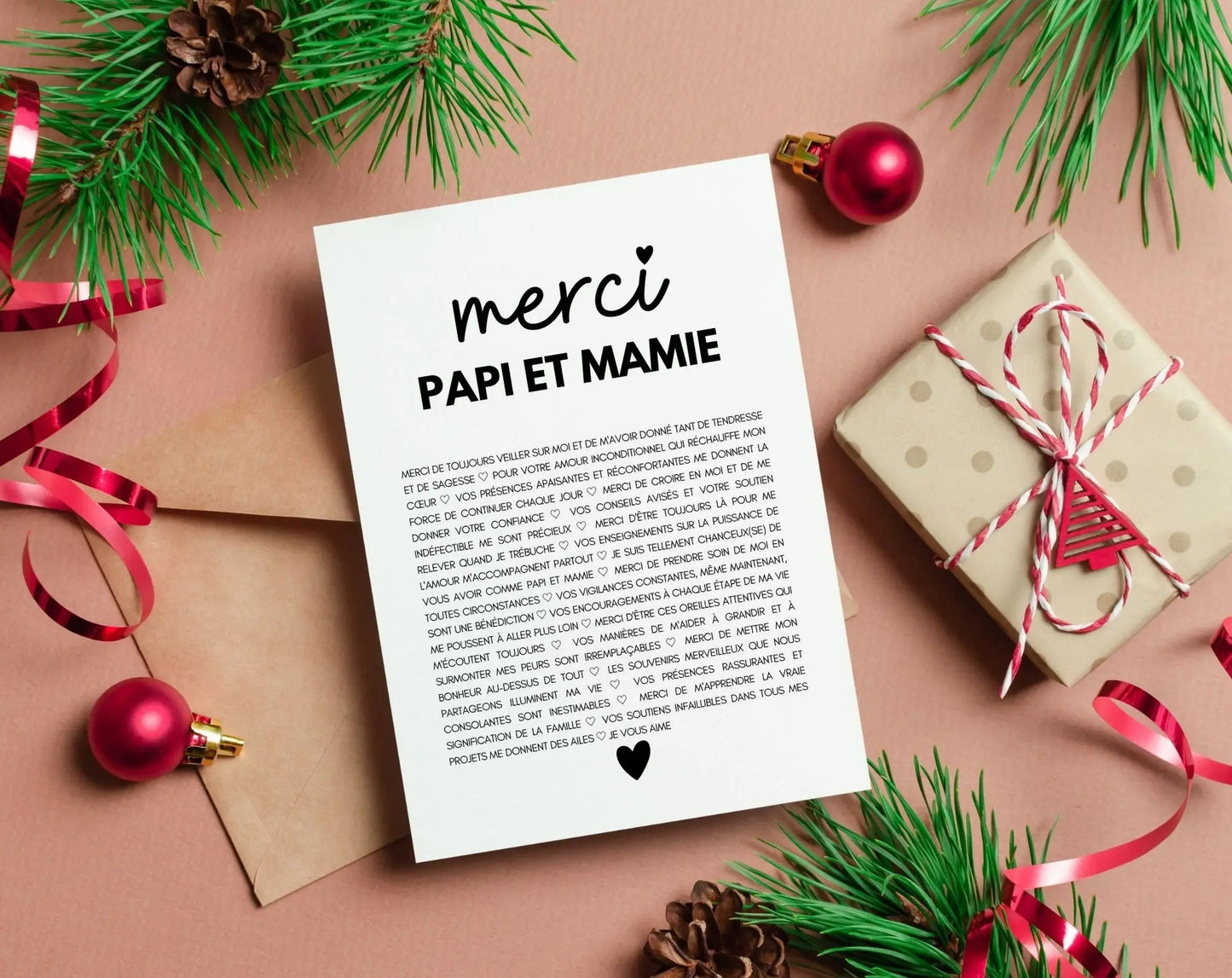 Carte Merci Papi et Mamie - Idée cadeau grands-parents FLTMfrance