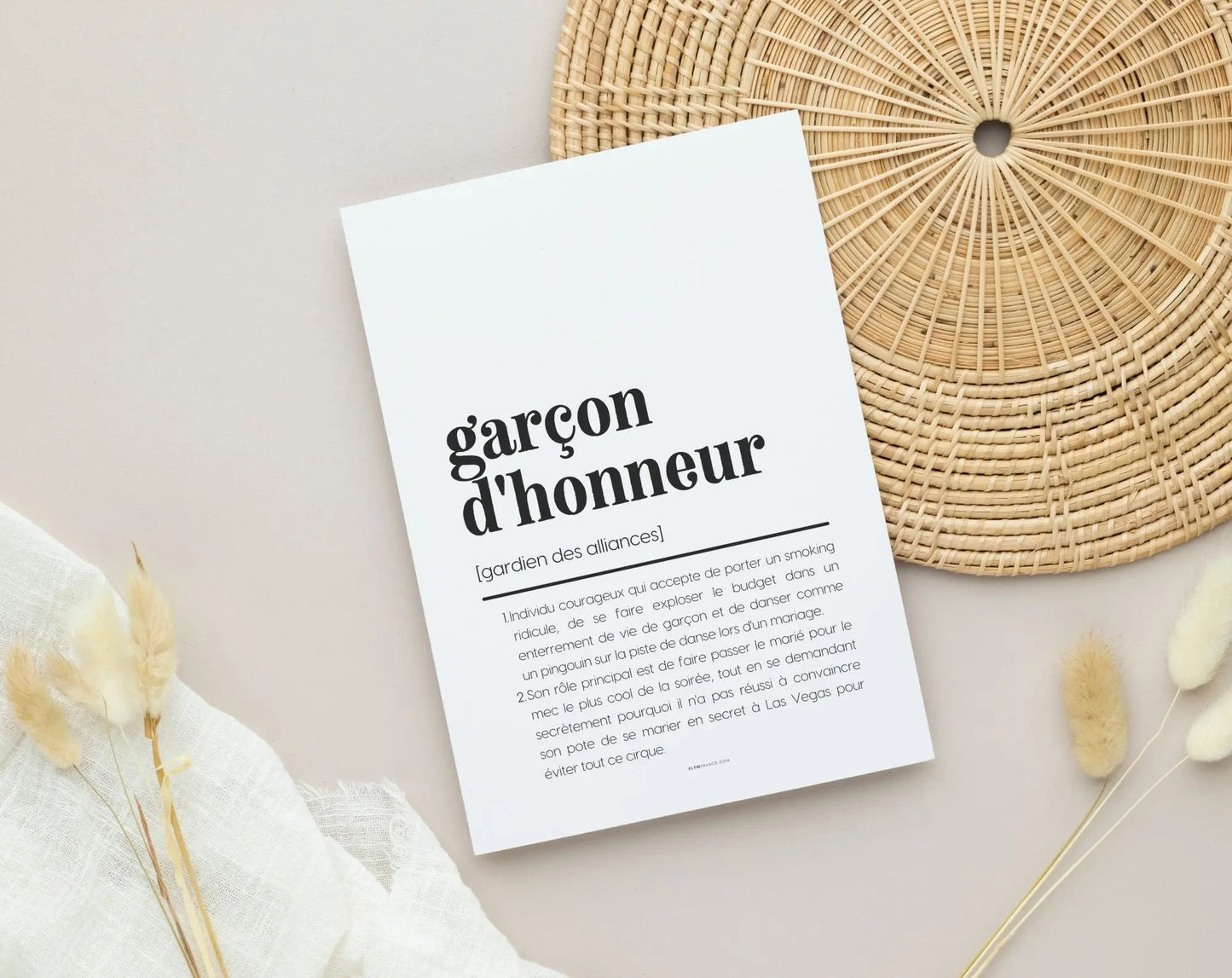 Carte définition Garçon d'honneur - Demande garçon d'honneur mariage FLTMfrance