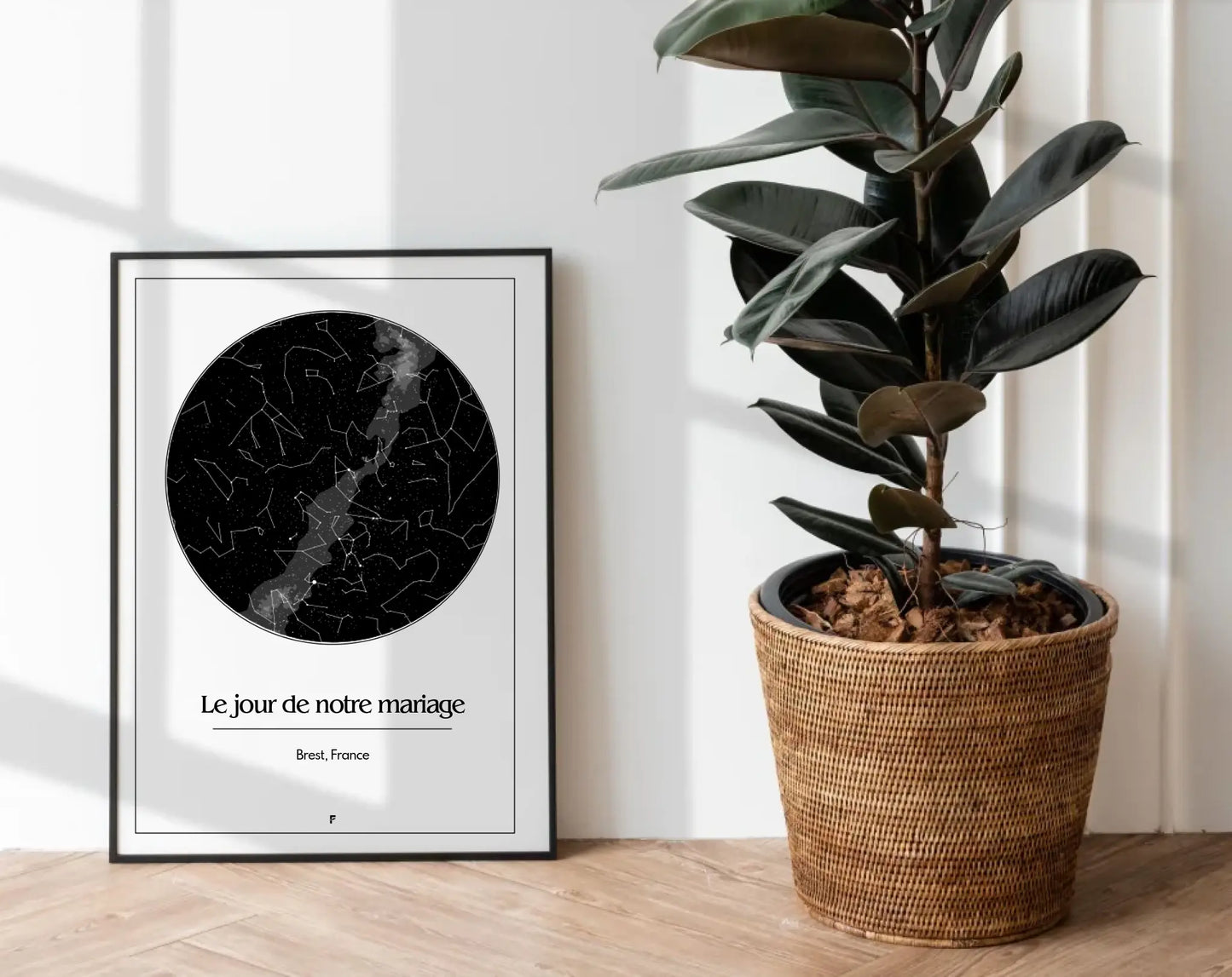 Carte des étoiles Le jour de notre mariage - Affiche personnalisée FLTM