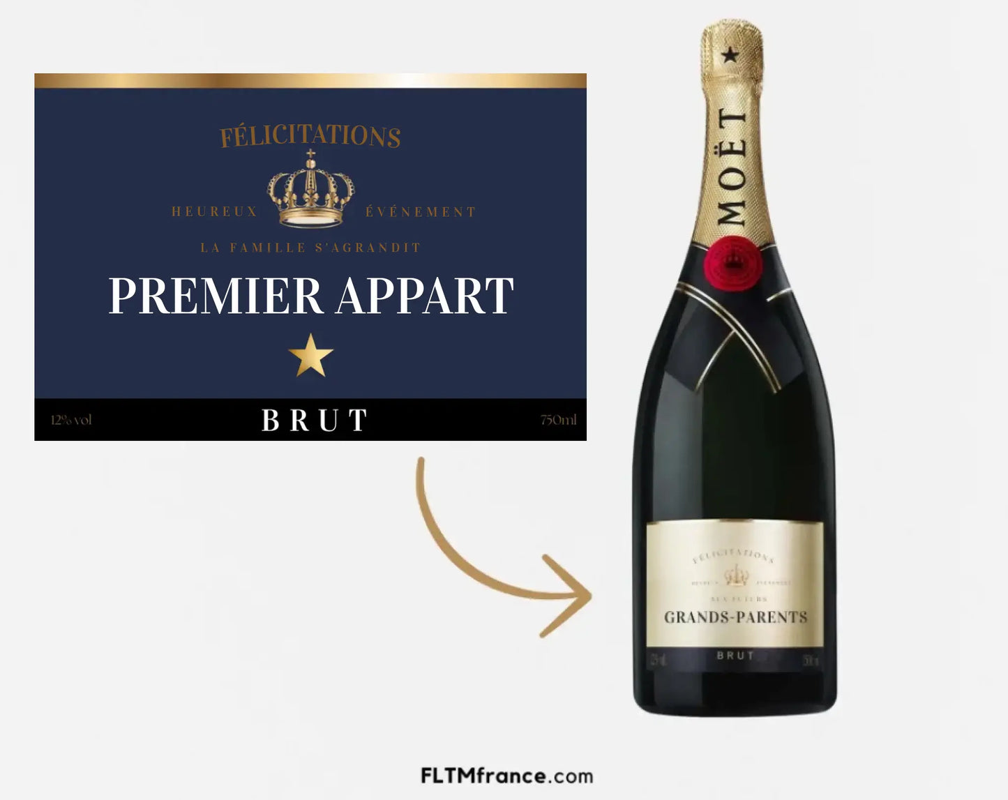 Étiquette champagne Crémaillère Nouvelle Maison à imprimer FLTM