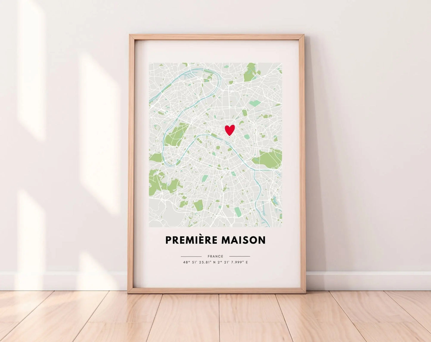 Première maison - Affiche carte de ville personnalisée FLTMfrance
