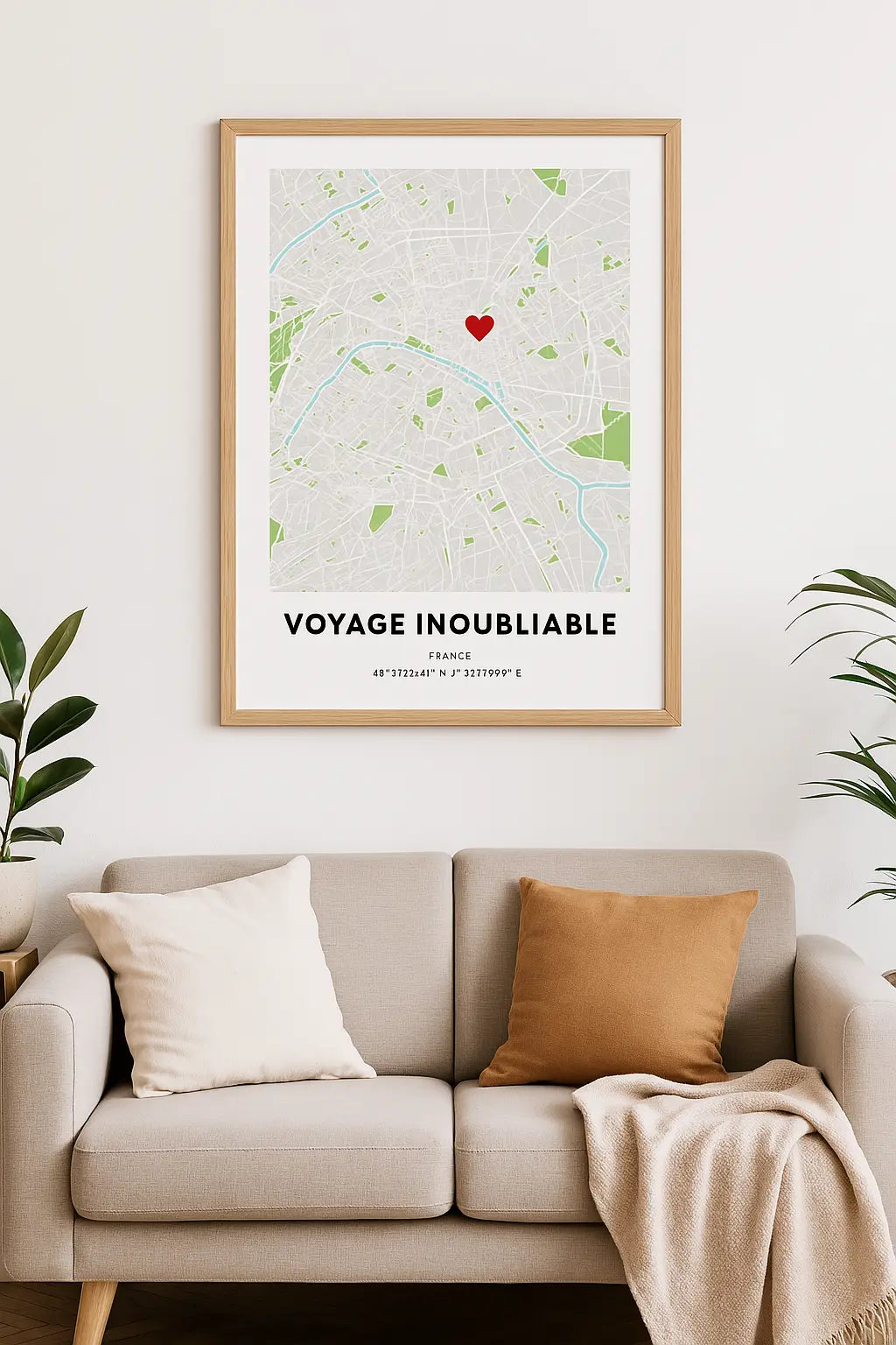 Voyage inoubliable - Affiche carte de ville personnalisée FLTMfrance