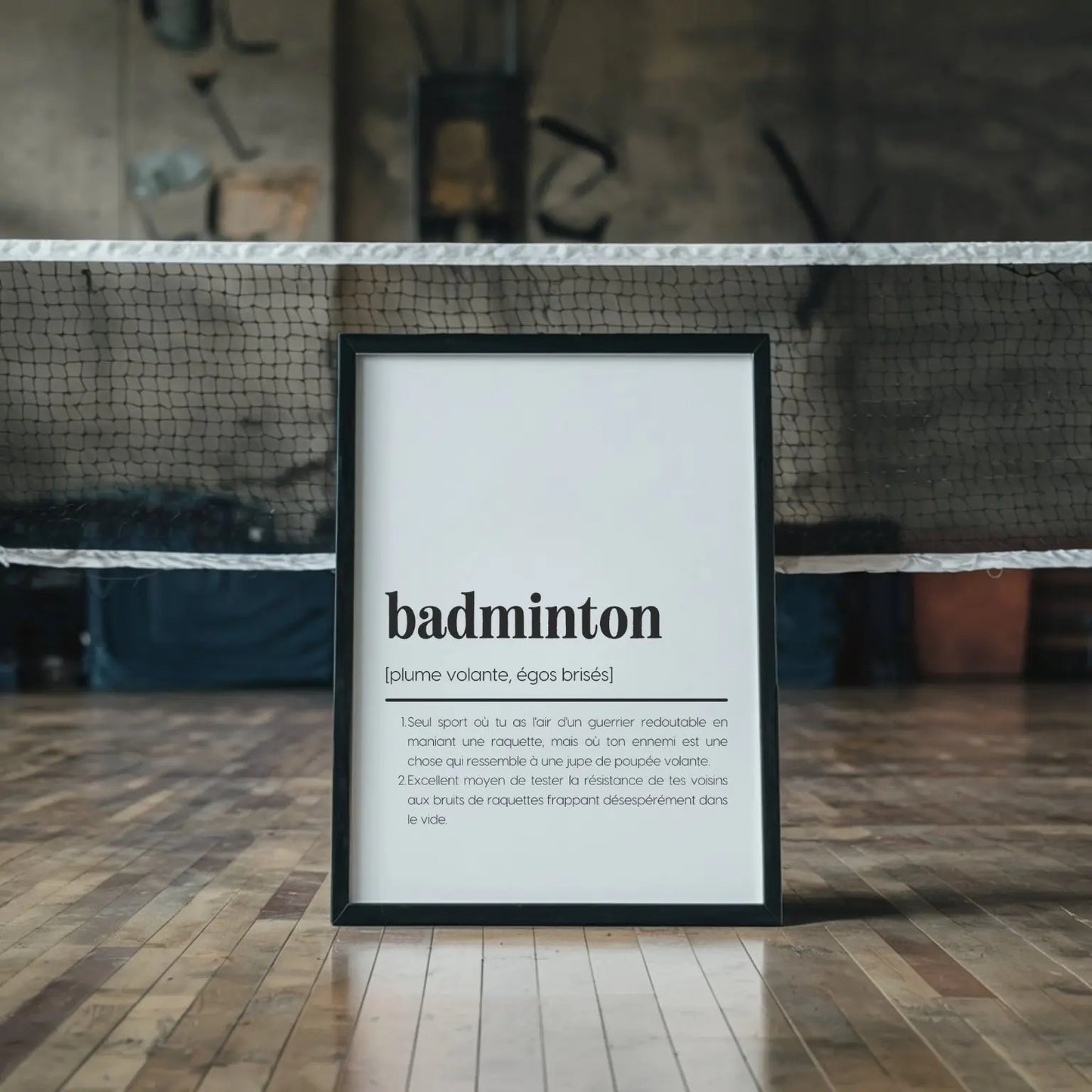Affiche définition badminton - Affiche définition humour sport FLTMfrance