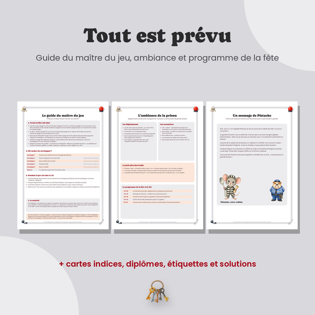 Guide du maître du jeu de l'escape game prison