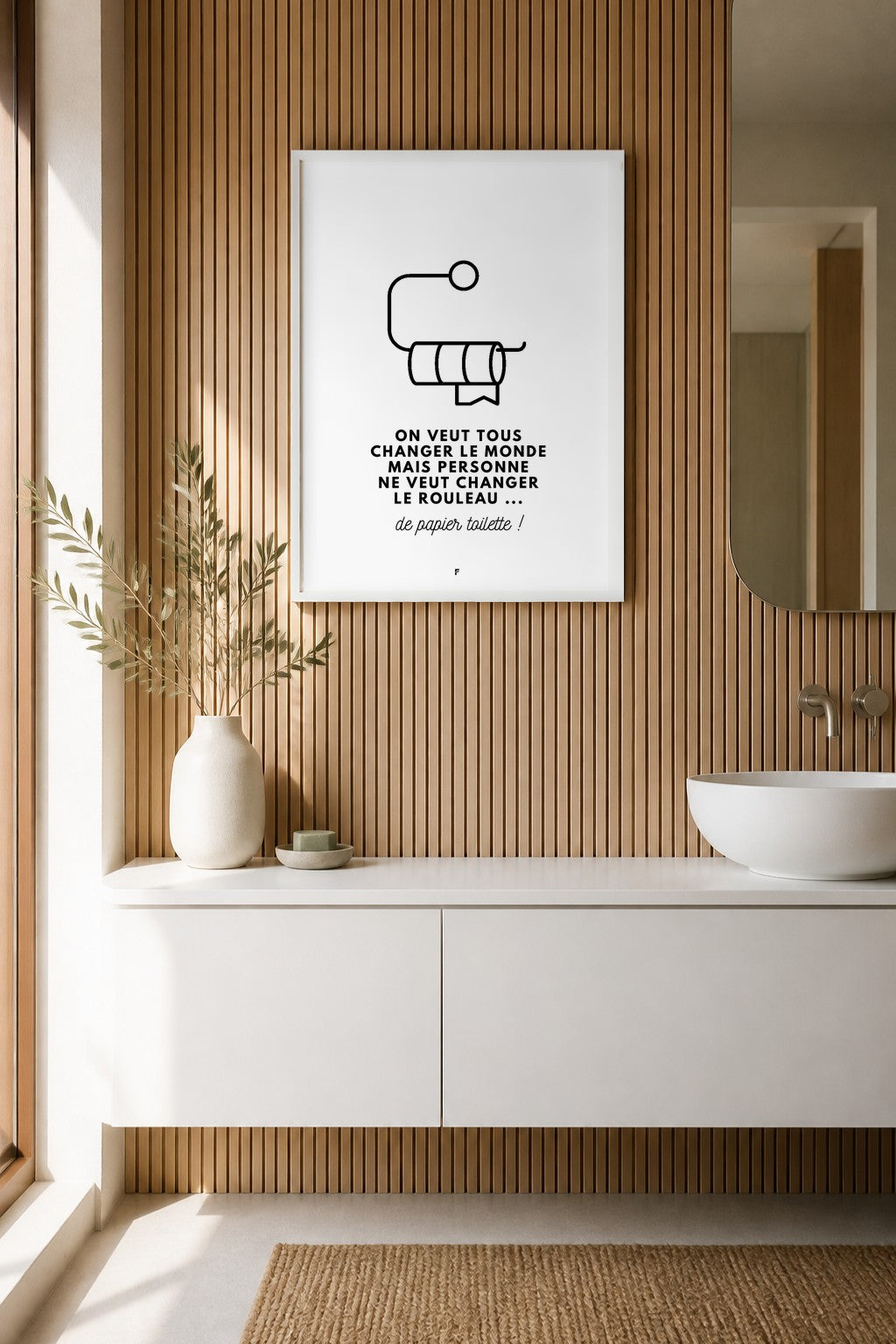 Affiche Changer le rouleau - Poster humour WC