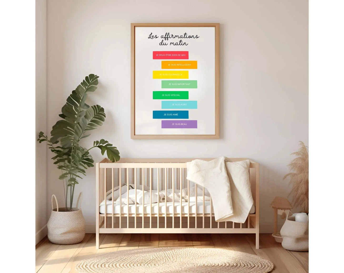 Affiche Les affirmations du matin (fille/garçon) - Poster éducatif Montessori FLTMfrance