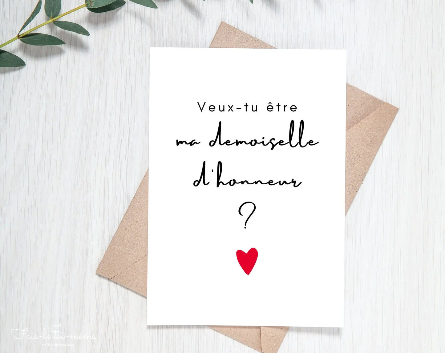 Carte demande témoin - Veux-tu être ma demoiselle d'honneur ? FLTMfrance