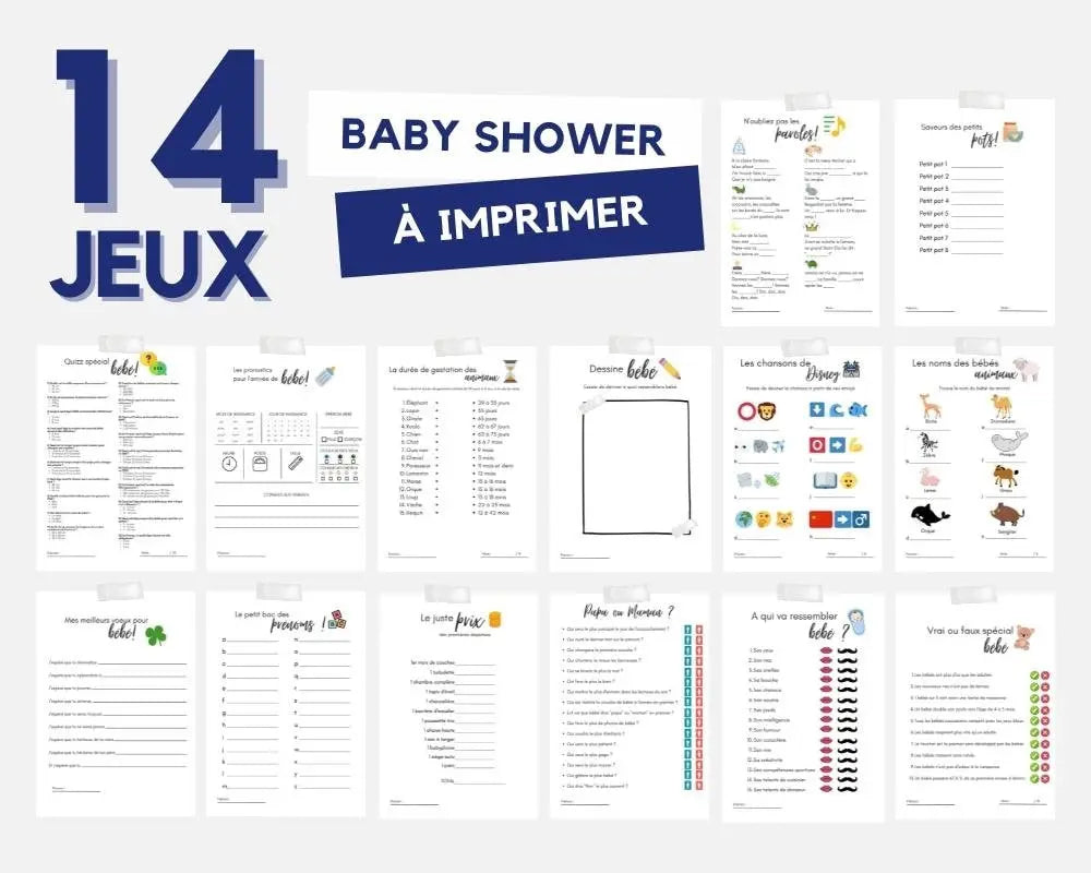 Jeux de baby shower - Jeu à télécharger et imprimer FLTMfrance
