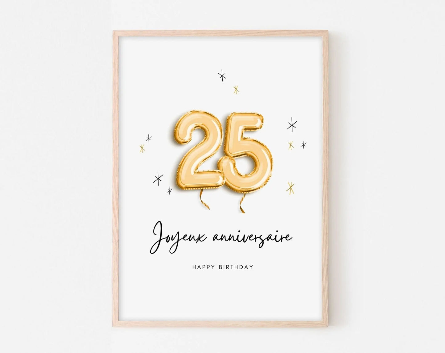 Affiche ballon doré 25 ans - Joyeux anniversaire 25 ans FLTMfrance