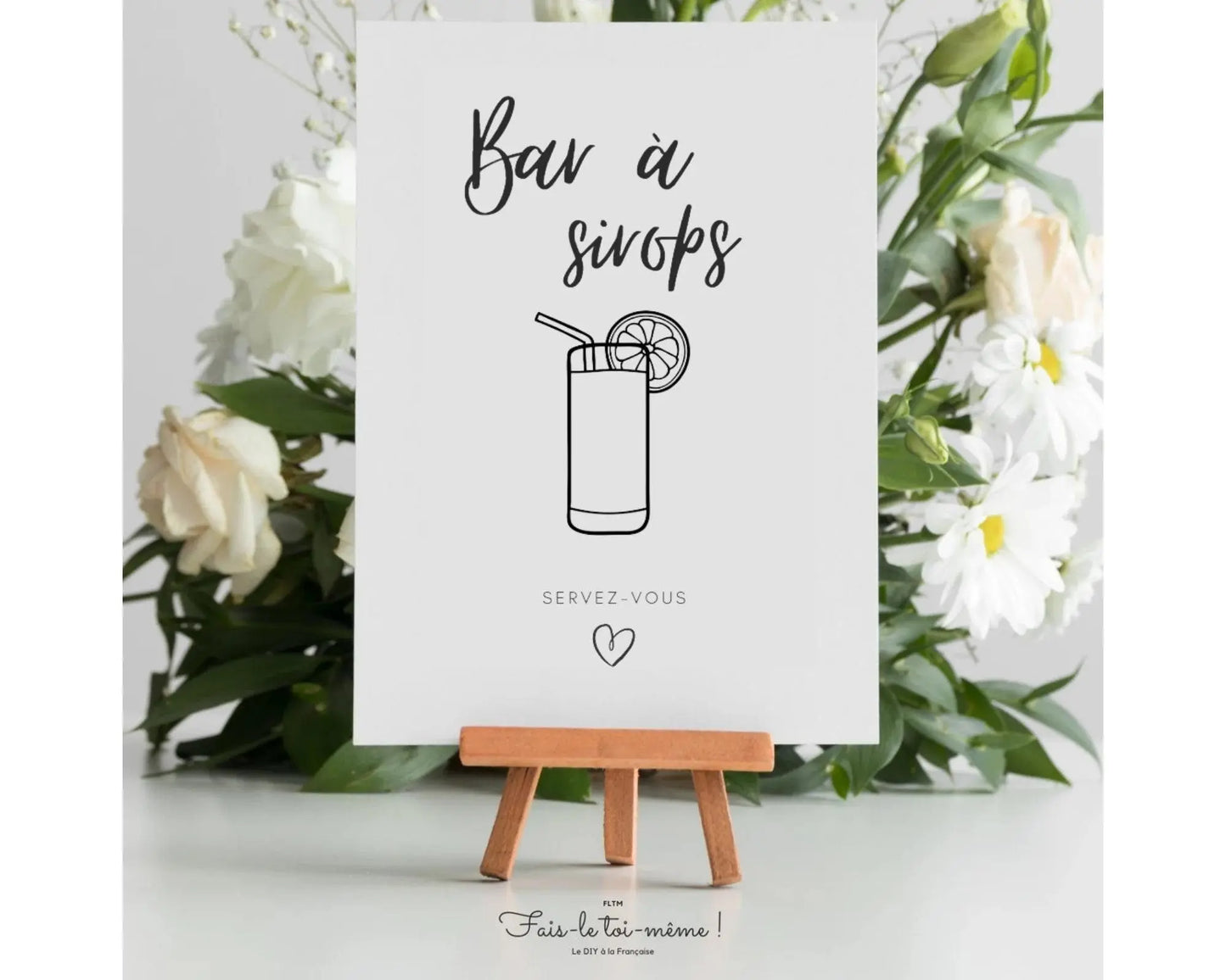 Affiche bar à sirops à imprimer - Affiche décoration événement FLTMfrance